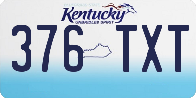 KY license plate 376TXT