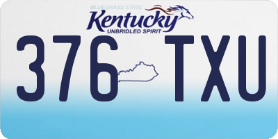 KY license plate 376TXU