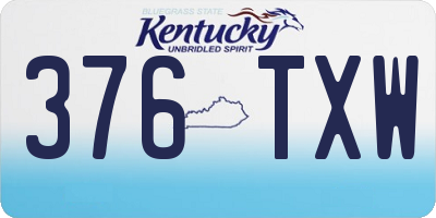 KY license plate 376TXW