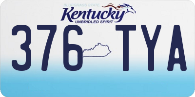 KY license plate 376TYA