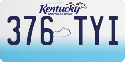 KY license plate 376TYI