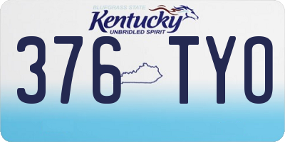 KY license plate 376TYO
