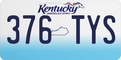 KY license plate 376TYS