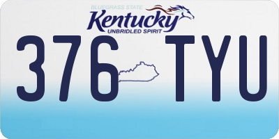KY license plate 376TYU