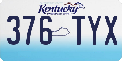 KY license plate 376TYX