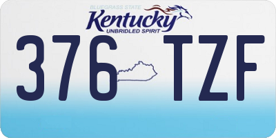KY license plate 376TZF