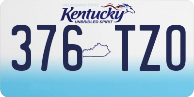 KY license plate 376TZO