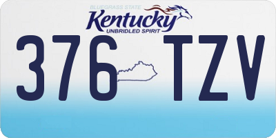 KY license plate 376TZV