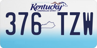 KY license plate 376TZW