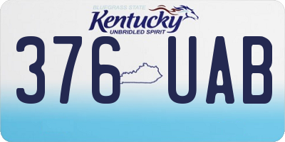 KY license plate 376UAB