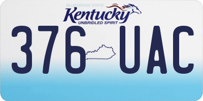 KY license plate 376UAC