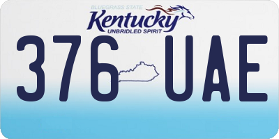 KY license plate 376UAE