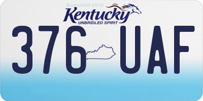 KY license plate 376UAF