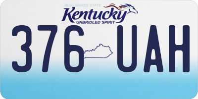 KY license plate 376UAH