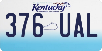 KY license plate 376UAL