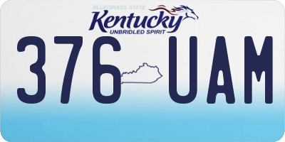 KY license plate 376UAM