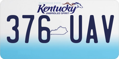 KY license plate 376UAV