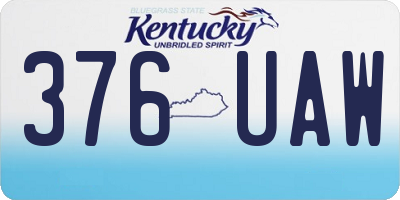 KY license plate 376UAW