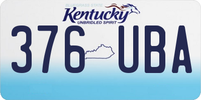 KY license plate 376UBA