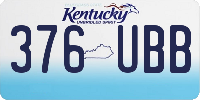 KY license plate 376UBB