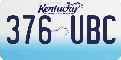 KY license plate 376UBC