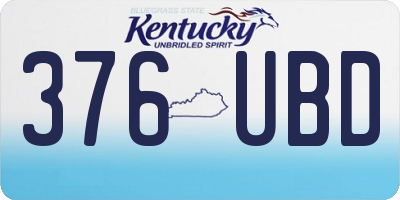 KY license plate 376UBD