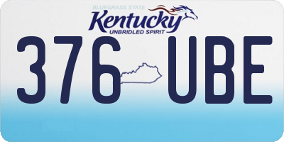 KY license plate 376UBE