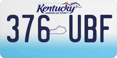 KY license plate 376UBF