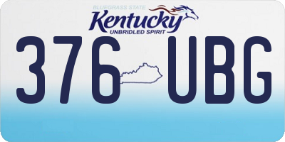 KY license plate 376UBG