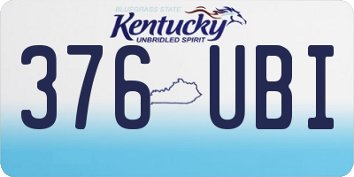 KY license plate 376UBI