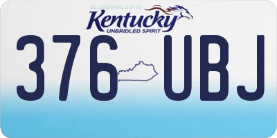 KY license plate 376UBJ