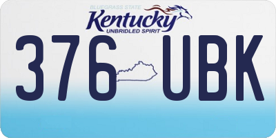 KY license plate 376UBK