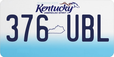 KY license plate 376UBL