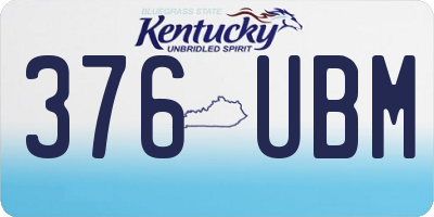 KY license plate 376UBM