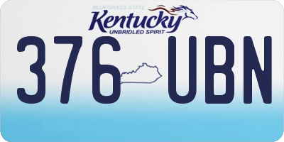 KY license plate 376UBN