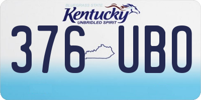 KY license plate 376UBO