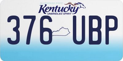 KY license plate 376UBP