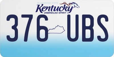 KY license plate 376UBS
