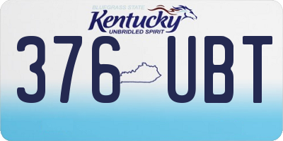 KY license plate 376UBT