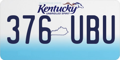 KY license plate 376UBU