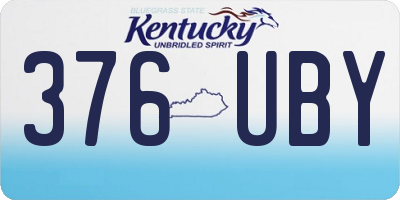 KY license plate 376UBY