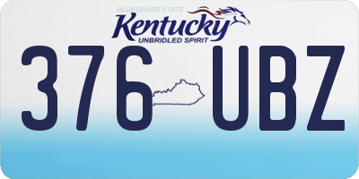 KY license plate 376UBZ
