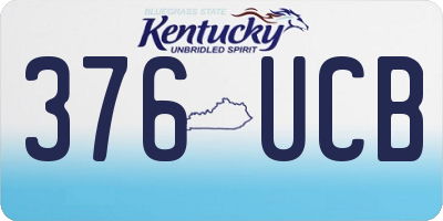 KY license plate 376UCB