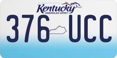 KY license plate 376UCC