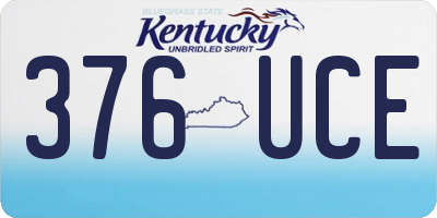KY license plate 376UCE