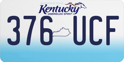 KY license plate 376UCF