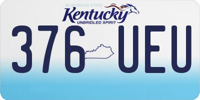 KY license plate 376UEU