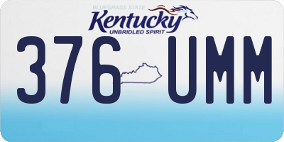 KY license plate 376UMM