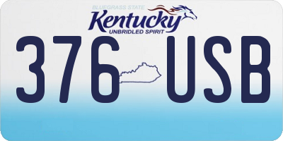 KY license plate 376USB