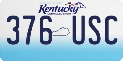 KY license plate 376USC